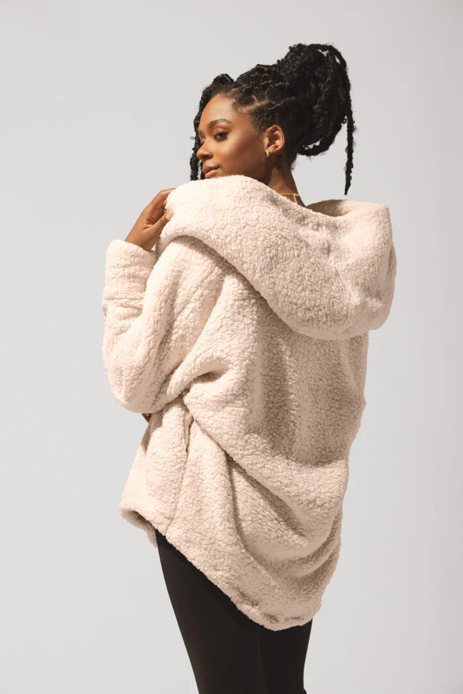 Manteau Cocoon Sherpa - Taupe