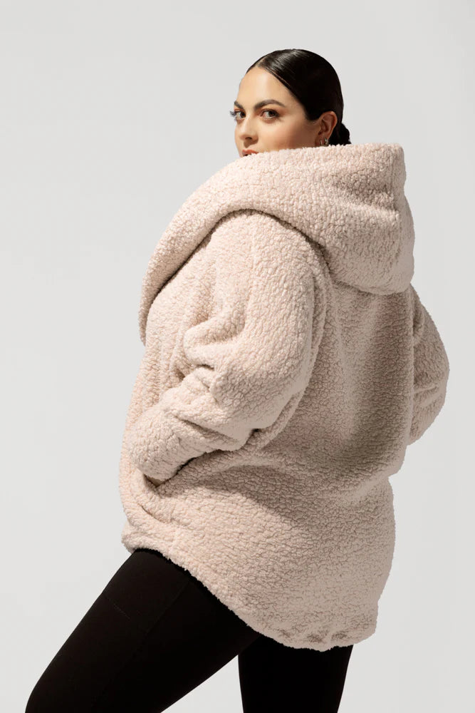 Manteau Cocoon Sherpa - Taupe